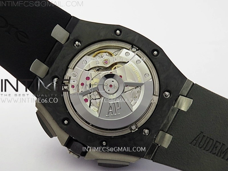 Royal Oak Offshore 44mm Carbon TKF 1:1 Best Edition Black Dial on Black Rubber Strap A3126
