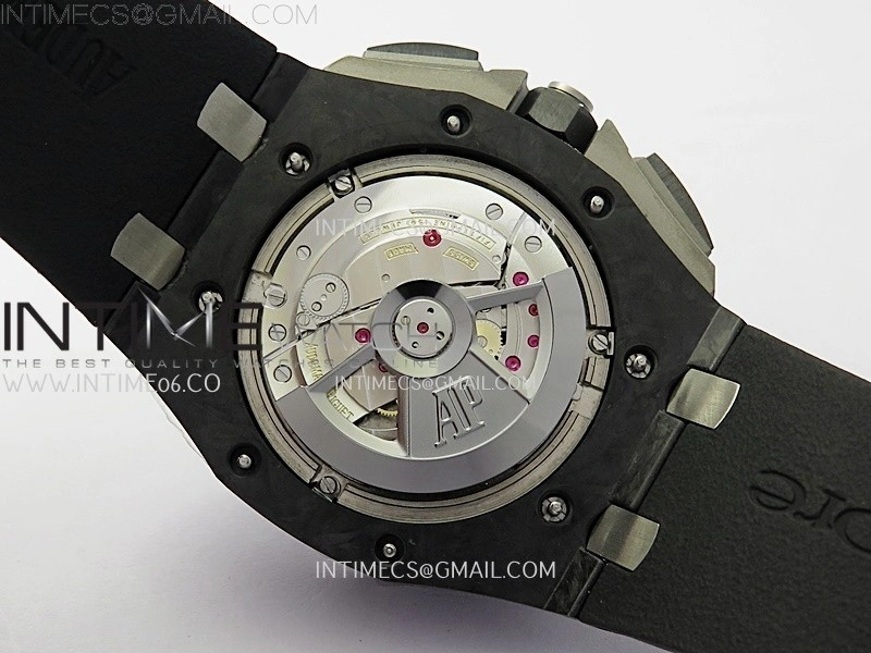 Royal Oak Offshore 44mm Carbon TKF 1:1 Best Edition Black Dial on Black Rubber Strap A3126