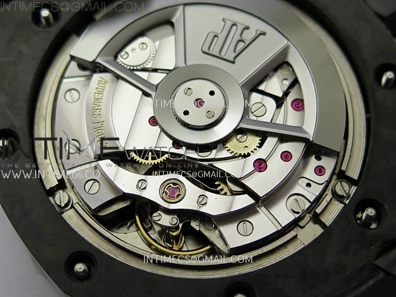 Royal Oak Offshore 44mm Carbon TKF 1:1 Best Edition Black Dial on Black Rubber Strap A3126