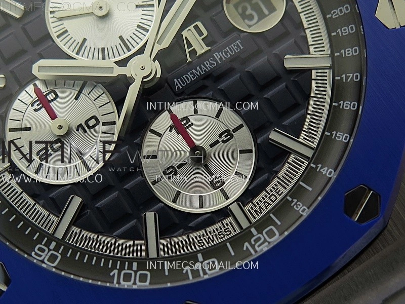 Royal Oak Offshore 44mm SS TKF 1:1 Best Edition Blue Dial on Blue Camou Rubber Strap A3126