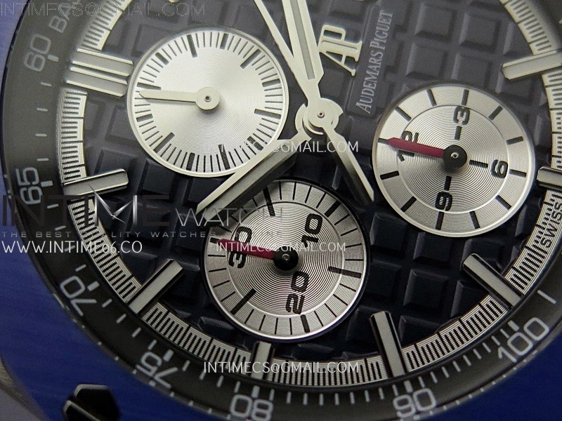 Royal Oak Offshore 44mm SS TKF 1:1 Best Edition Blue Dial on Blue Camou Rubber Strap A3126