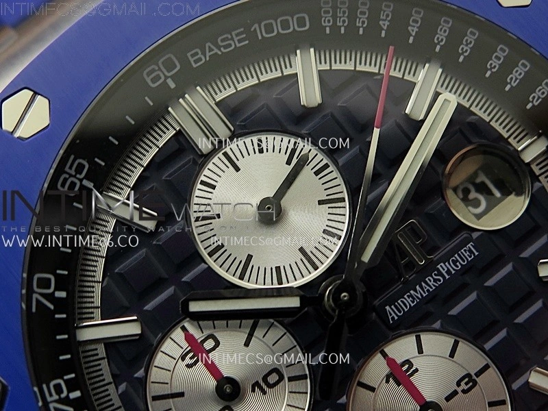 Royal Oak Offshore 44mm SS TKF 1:1 Best Edition Blue Dial on Blue Camou Rubber Strap A3126
