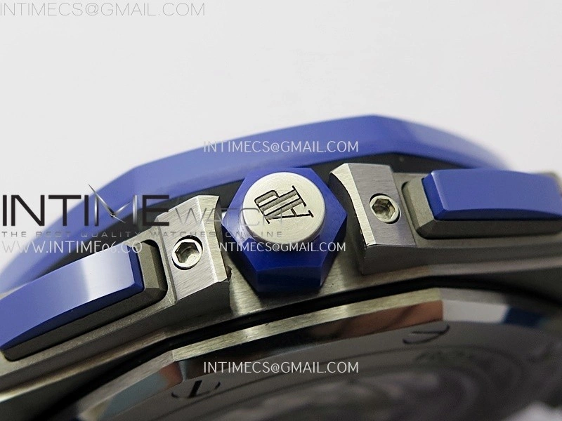 Royal Oak Offshore 44mm SS TKF 1:1 Best Edition Blue Dial on Blue Camou Rubber Strap A3126