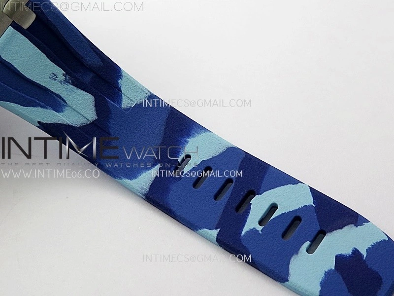 Royal Oak Offshore 44mm SS TKF 1:1 Best Edition Blue Dial on Blue Camou Rubber Strap A3126