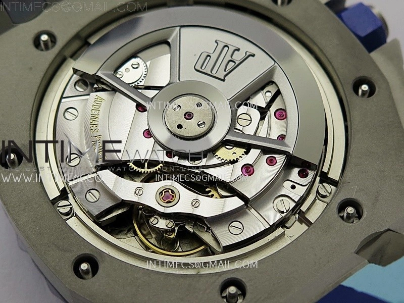 Royal Oak Offshore 44mm SS TKF 1:1 Best Edition Blue Dial on Blue Camou Rubber Strap A3126