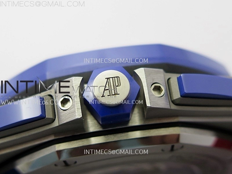 Royal Oak Offshore 44mm SS TKF 1:1 Best Edition Blue Red Dial on Blue Red Rubber Strap A3126