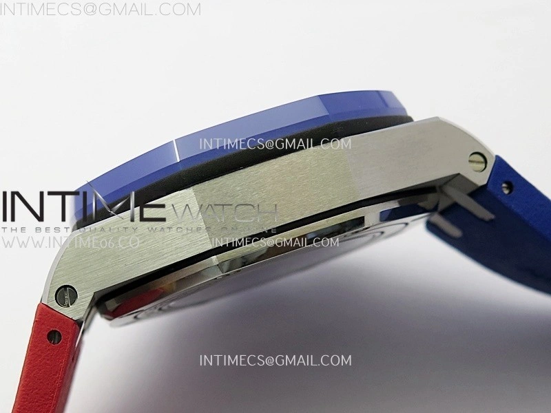 Royal Oak Offshore 44mm SS TKF 1:1 Best Edition Blue Red Dial on Blue Red Rubber Strap A3126
