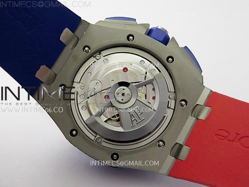 Royal Oak Offshore 44mm SS TKF 1:1 Best Edition Blue Red Dial on Blue Red Rubber Strap A3126