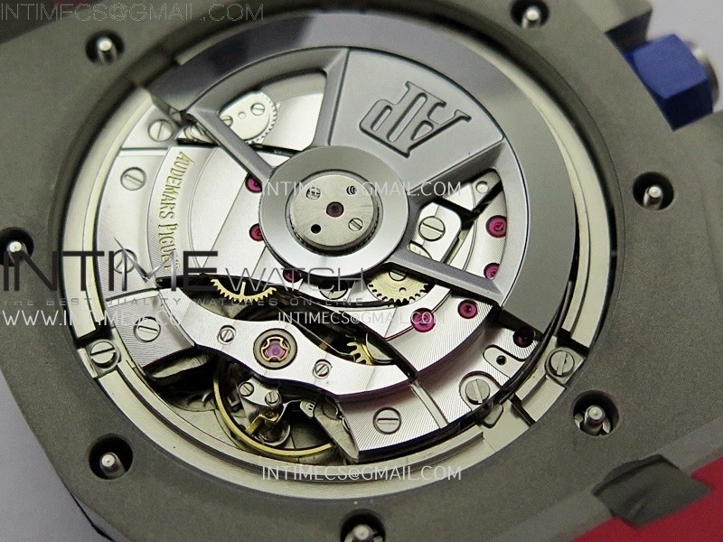 Royal Oak Offshore 44mm SS TKF 1:1 Best Edition Blue Red Dial on Blue Red Rubber Strap A3126
