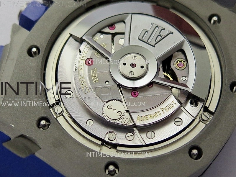 Royal Oak Offshore 44mm SS TKF 1:1 Best Edition Blue Red Dial on Blue Red Rubber Strap A3126