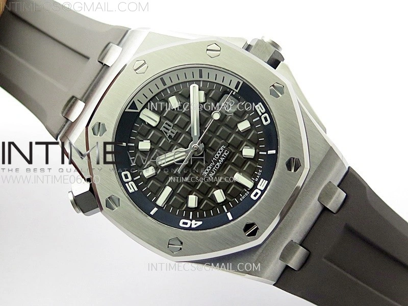 Royal Oak Offshore Diver 15720 APSF 1:1 Best Edition Gray Dial on Gray Rubber Strap SA4308