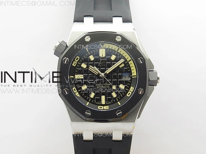 Royal Oak Offshore Diver 15720 IPF 1:1 Best Edition Black Dial on Black Rubber Strap A4308