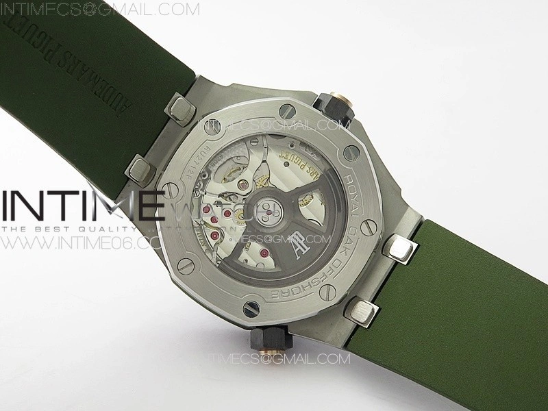 Royal Oak Offshore Diver 15720 IPF 1:1 Best Edition Green Dial on Green Rubber Strap A4308