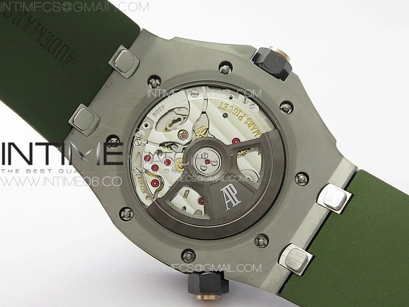 Royal Oak Offshore Diver 15720 IPF 1:1 Best Edition Green Dial on Green Rubber Strap A4308