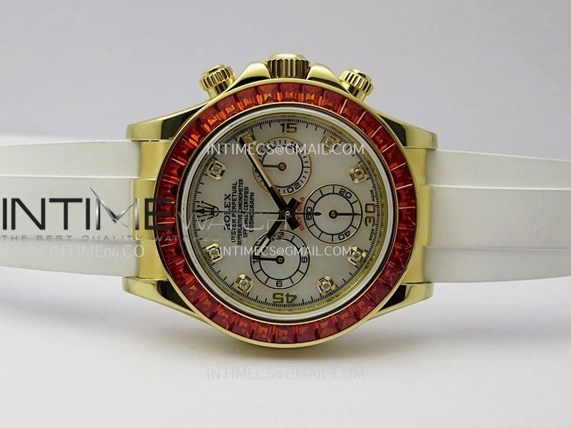 Daytona 116578 SACO "Orange Sapphire" SONIC 1:1 Best Edition White MOP Dial on White Oysterflex SA4130
