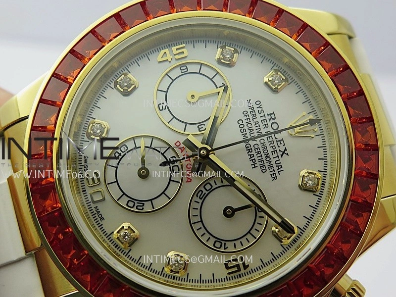Daytona 116578 SACO "Orange Sapphire" SONIC 1:1 Best Edition White MOP Dial on White Oysterflex SA4130