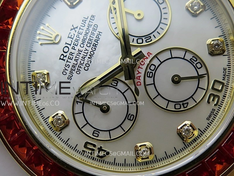 Daytona 116578 SACO "Orange Sapphire" SONIC 1:1 Best Edition White MOP Dial on White Oysterflex SA4130