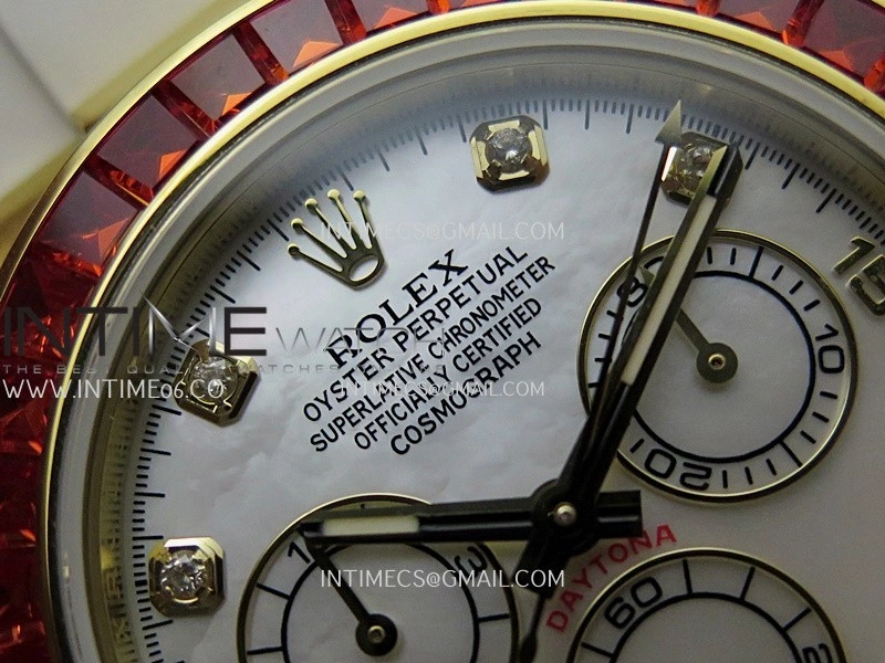 Daytona 116578 SACO "Orange Sapphire" SONIC 1:1 Best Edition White MOP Dial on White Oysterflex SA4130