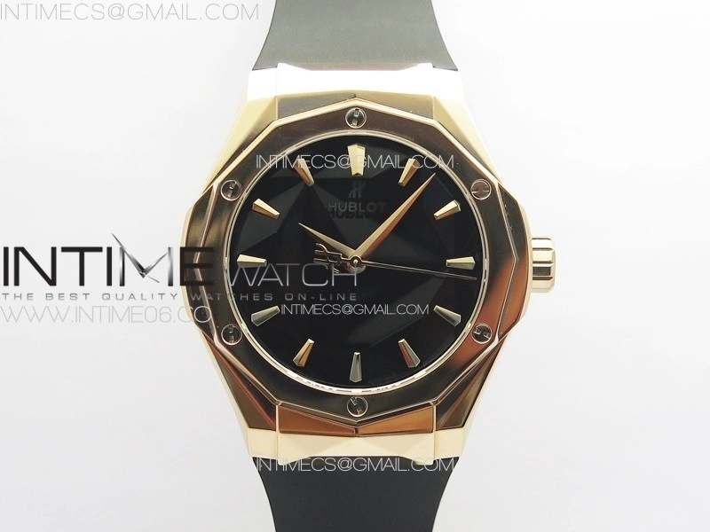 Classic Fusion Orlinski RG B50F 1:1 Best Edition Black Faceted Dial on Black Rubber Strap A2892