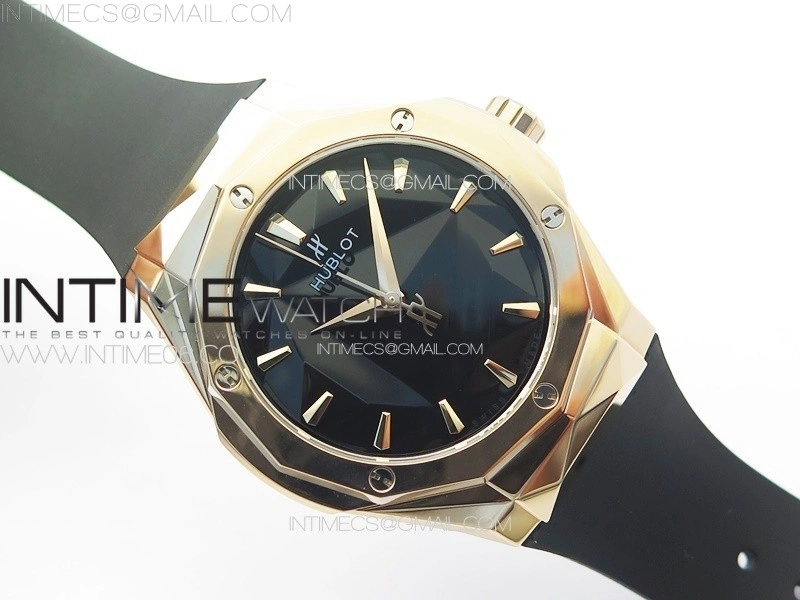 Classic Fusion Orlinski RG B50F 1:1 Best Edition Black Faceted Dial on Black Rubber Strap A2892