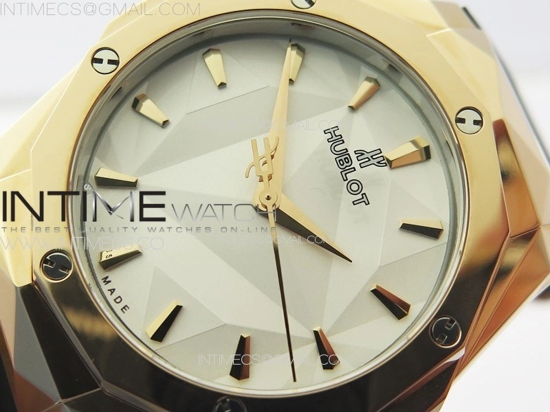 Classic Fusion Orlinski RG B50F 1:1 Best Edition White Faceted Dial on White Rubber Strap A2892