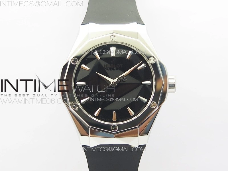 Classic Fusion Orlinski SS B50F 1:1 Best Edition Black Faceted Dial on Black Rubber Strap A2892