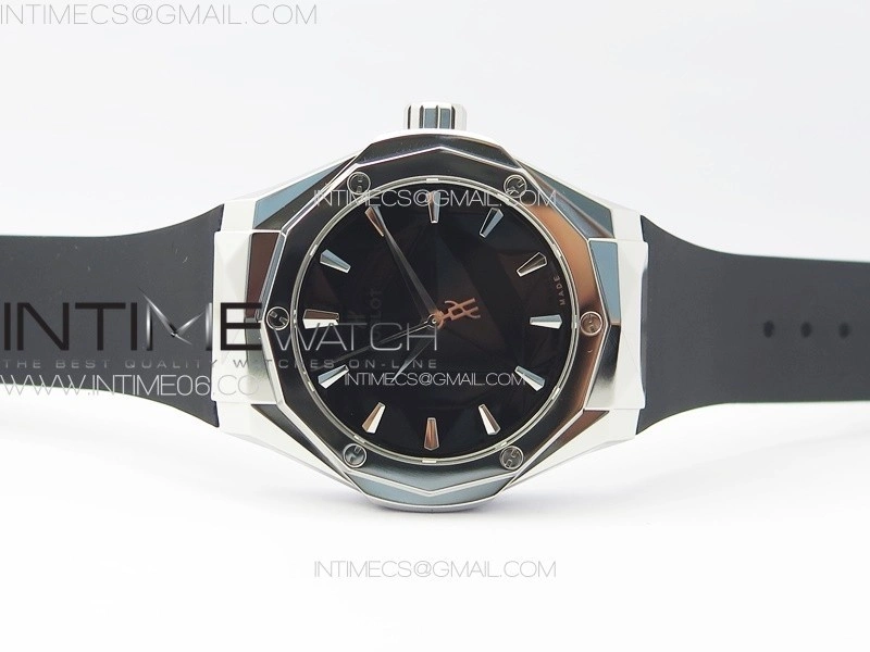 Classic Fusion Orlinski SS B50F 1:1 Best Edition Black Faceted Dial on Black Rubber Strap A2892