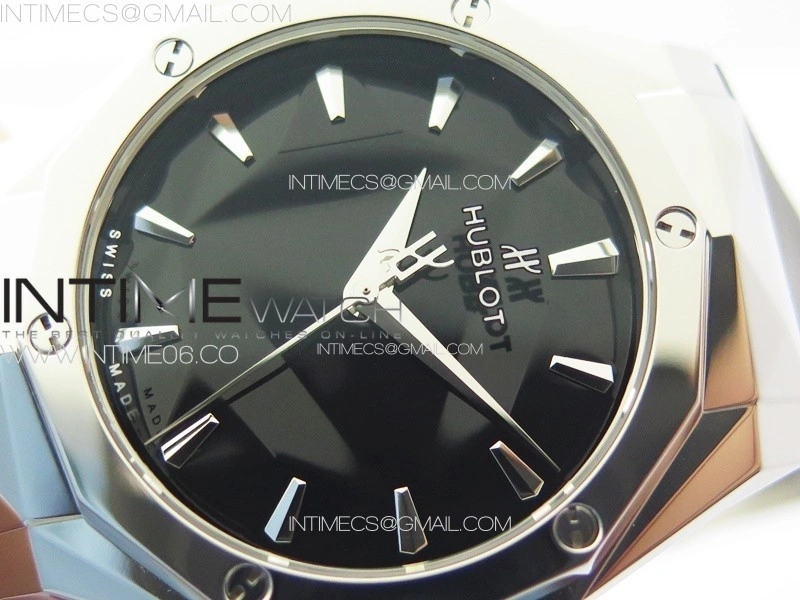Classic Fusion Orlinski SS B50F 1:1 Best Edition Black Faceted Dial on Black Rubber Strap A2892
