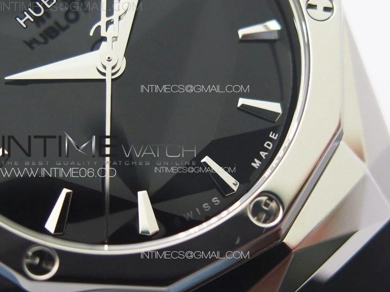 Classic Fusion Orlinski SS B50F 1:1 Best Edition Black Faceted Dial on Black Rubber Strap A2892