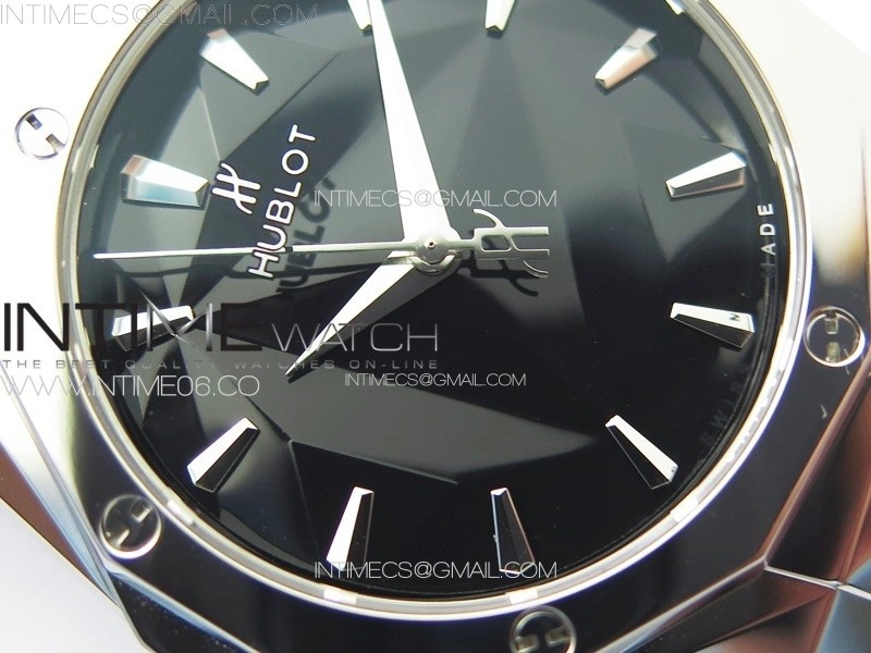 Classic Fusion Orlinski SS B50F 1:1 Best Edition Black Faceted Dial on Black Rubber Strap A2892