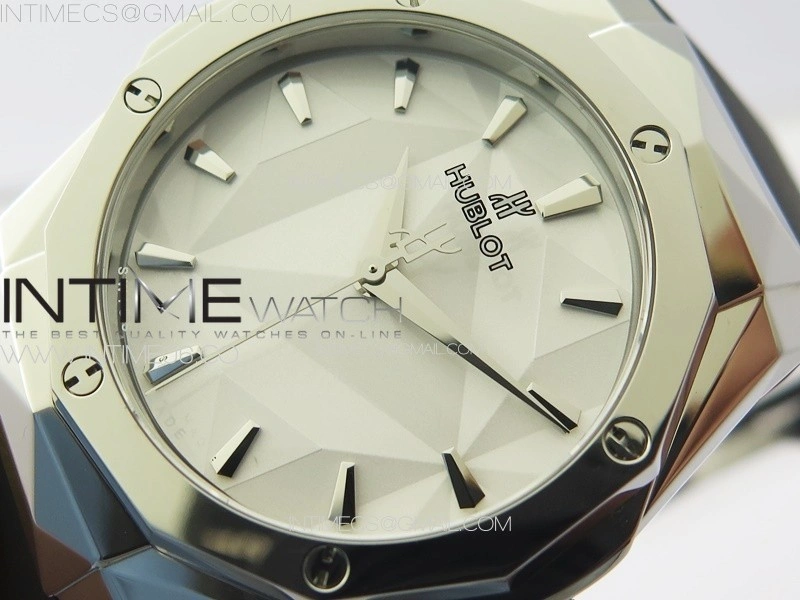 Classic Fusion Orlinski SS B50F 1:1 Best Edition White Faceted Dial on Black Rubber Strap A2892