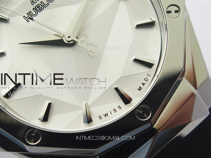 Classic Fusion Orlinski SS B50F 1:1 Best Edition White Faceted Dial on Black Rubber Strap A2892