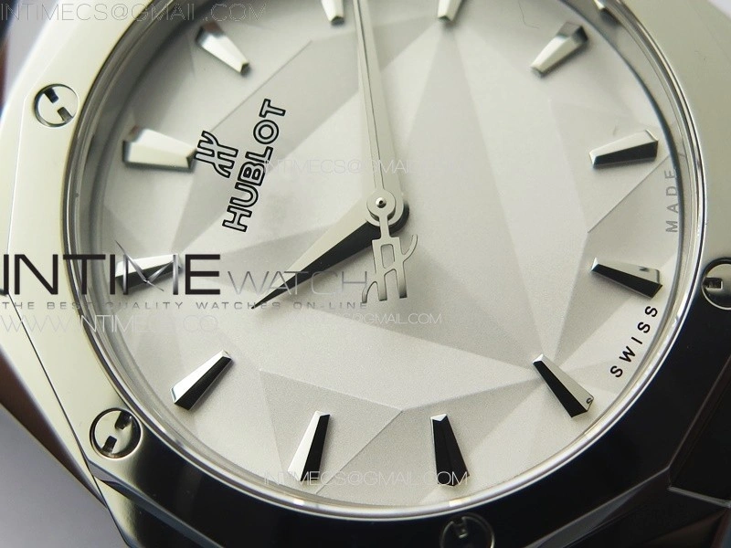 Classic Fusion Orlinski SS B50F 1:1 Best Edition White Faceted Dial on Black Rubber Strap A2892