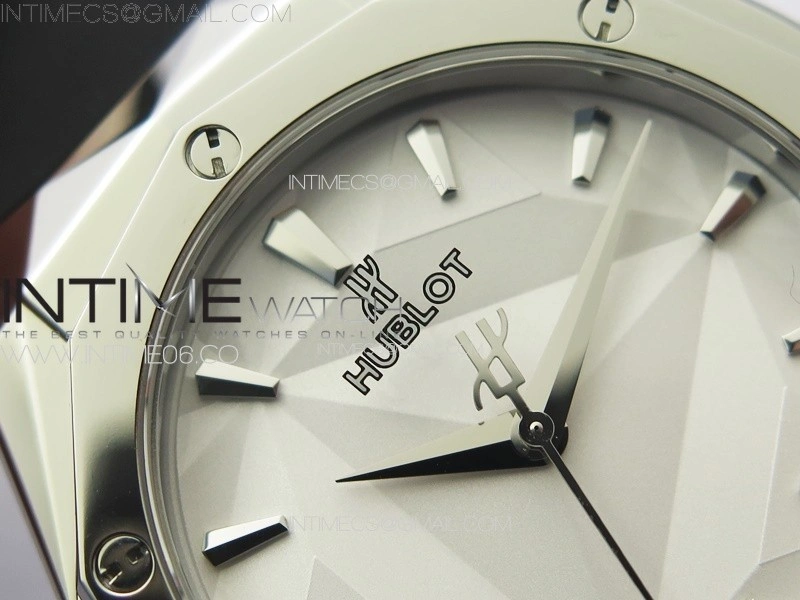 Classic Fusion Orlinski SS B50F 1:1 Best Edition White Faceted Dial on Black Rubber Strap A2892