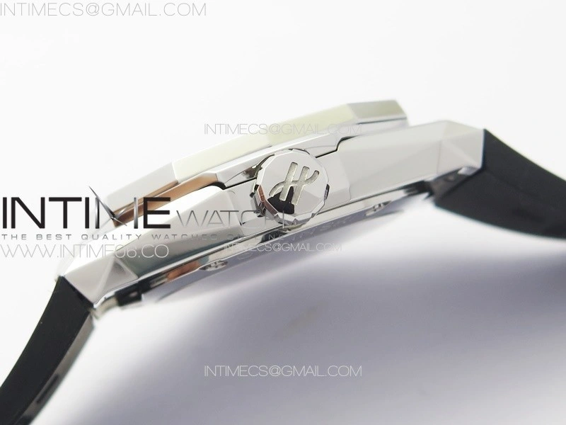 Classic Fusion Orlinski SS B50F 1:1 Best Edition White Faceted Dial on Black Rubber Strap A2892