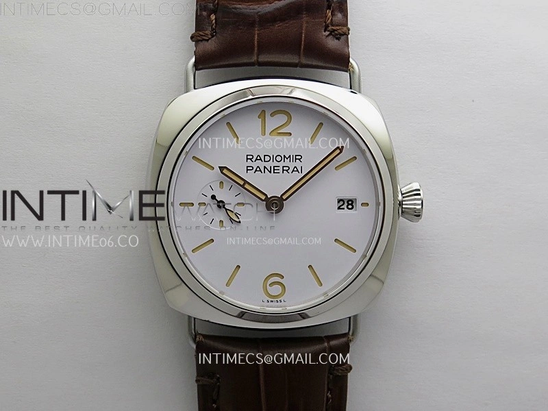 Radiomir PAM1292 Y 40mm SS TTF Best Edition White Dial on Brown Leather Strap Asian P900