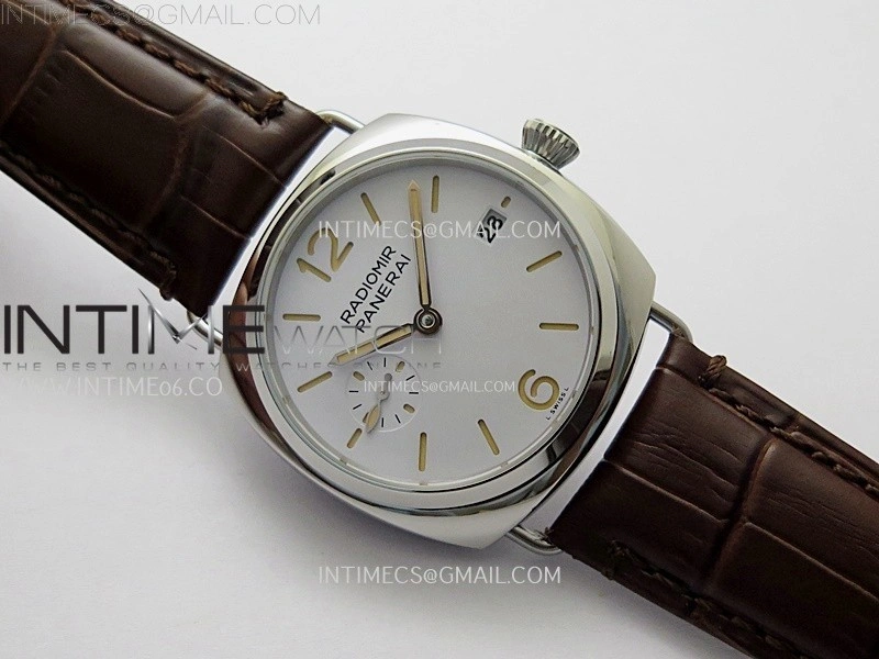 Radiomir PAM1292 Y 40mm SS TTF Best Edition White Dial on Brown Leather Strap Asian P900