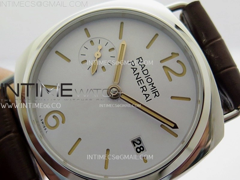Radiomir PAM1292 Y 40mm SS TTF Best Edition White Dial on Brown Leather Strap Asian P900