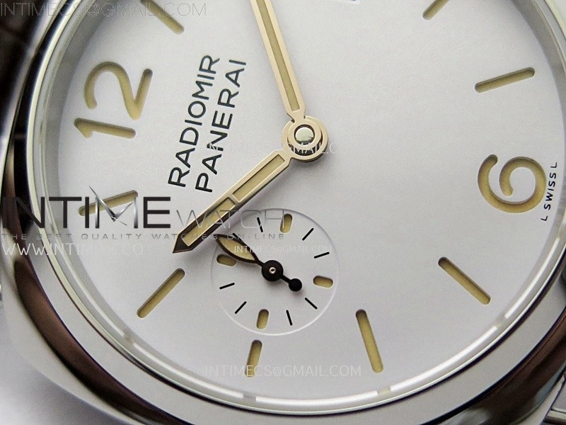 Radiomir PAM1292 Y 40mm SS TTF Best Edition White Dial on Brown Leather Strap Asian P900
