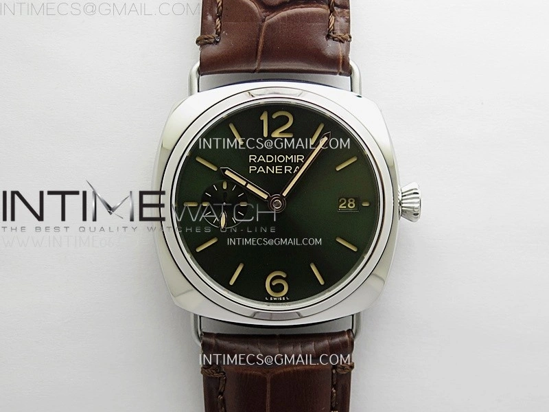 Radiomir PAM1386 Y 40mm SS TTF Best Edition Green Dial on Brown Leather Strap Asian P900