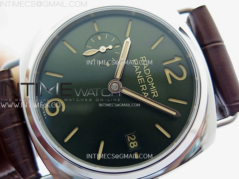Radiomir PAM1386 Y 40mm SS TTF Best Edition Green Dial on Brown Leather Strap Asian P900