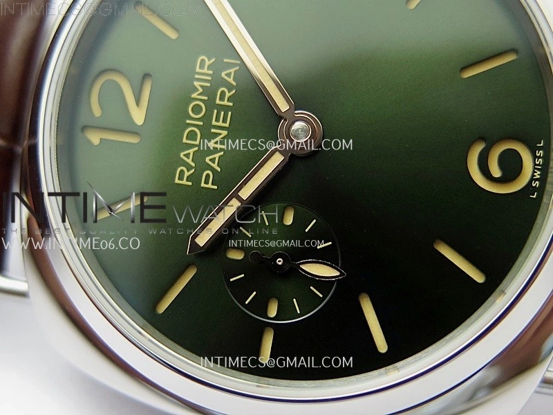 Radiomir PAM1386 Y 40mm SS TTF Best Edition Green Dial on Brown Leather Strap Asian P900