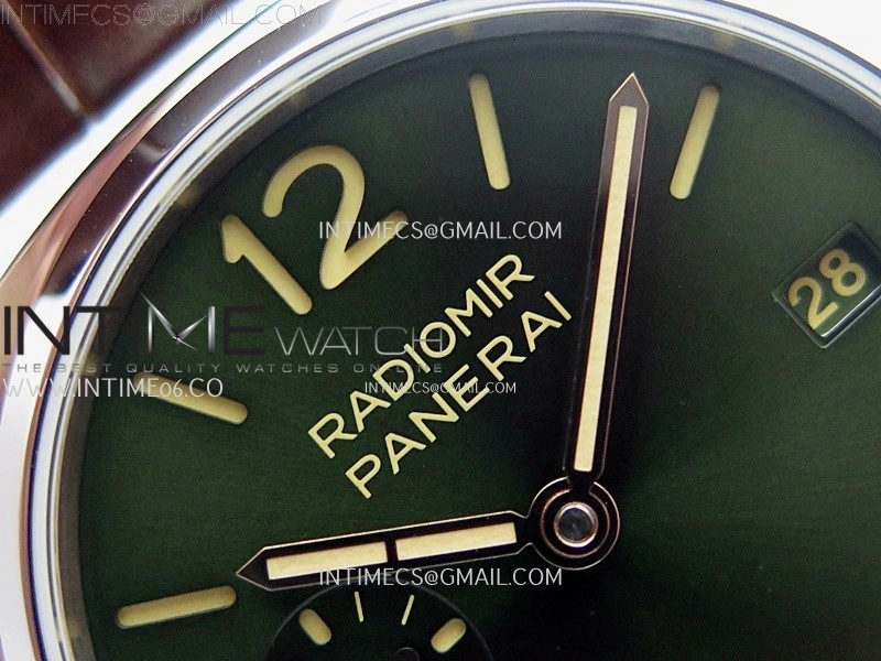 Radiomir PAM1386 Y 40mm SS TTF Best Edition Green Dial on Brown Leather Strap Asian P900