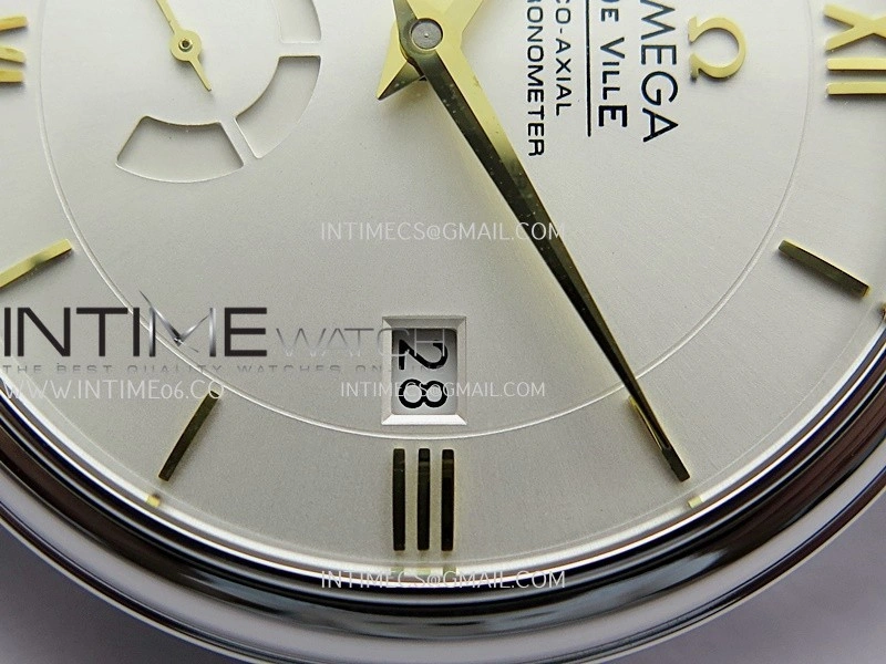 De Ville Prestige Real PR SS ZF 1:1 Best Edition White Dial Gold Marker Brown leather strap MIYOTA 9015