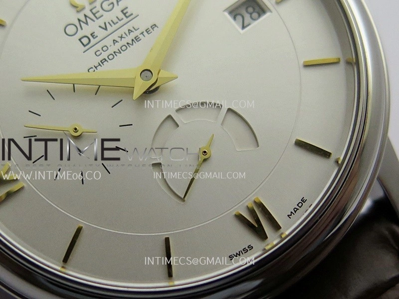 De Ville Prestige Real PR SS ZF 1:1 Best Edition White Dial Gold Marker Brown leather strap MIYOTA 9015