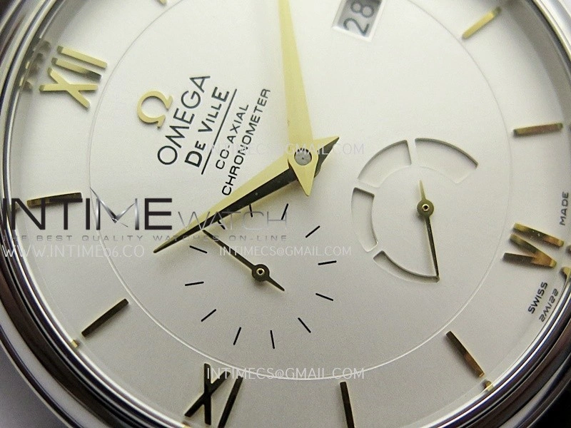 De Ville Prestige Real PR SS ZF 1:1 Best Edition White Dial Gold Marker Brown leather strap MIYOTA 9015