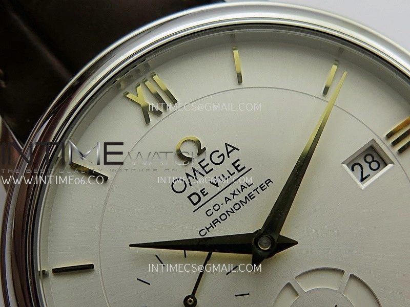 De Ville Prestige Real PR SS ZF 1:1 Best Edition White Dial Gold Marker Brown leather strap MIYOTA 9015