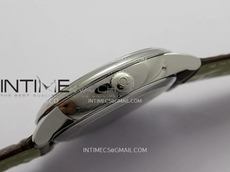 De Ville Prestige Real PR SS ZF 1:1 Best Edition White Dial Gold Marker Brown leather strap MIYOTA 9015