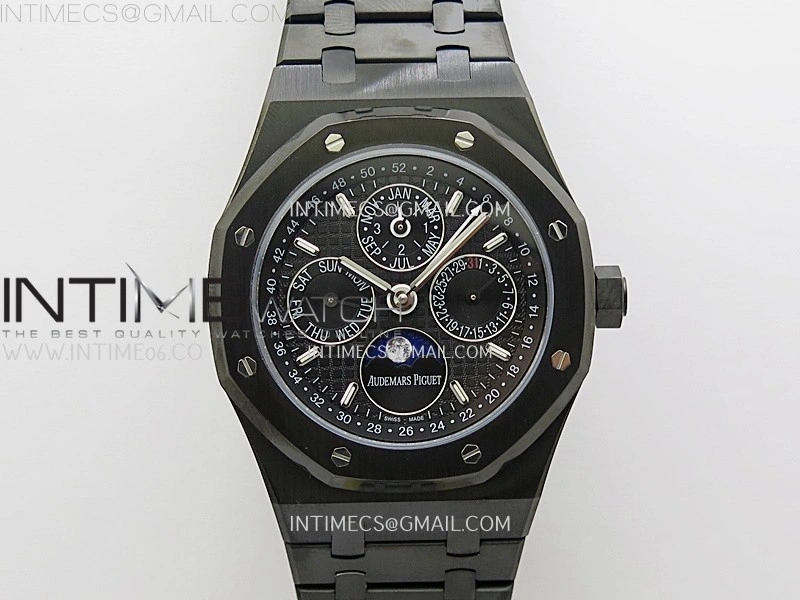 Royal Oak 41mm Perpetual Calendar 26579CE Black SS BBS Best Edition On Black SS Bracelet A5134