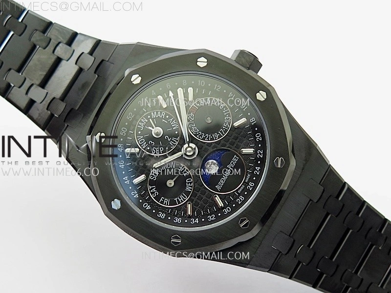 Royal Oak 41mm Perpetual Calendar 26579CE Black SS BBS Best Edition On Black SS Bracelet A5134